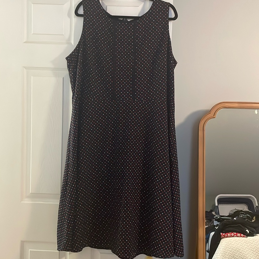 Talbots navy blue dress with polka dots. 18w